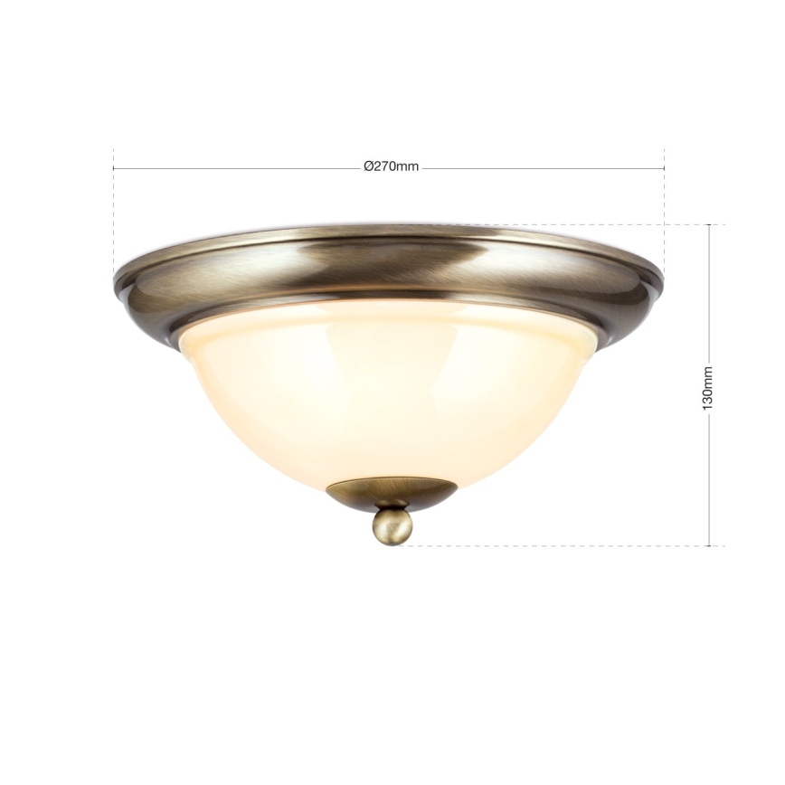 Stropna svjetiljka AUSTRIAN OLD LAMP 2xE27/60W/230V pr. 27 cm bronca/bež
