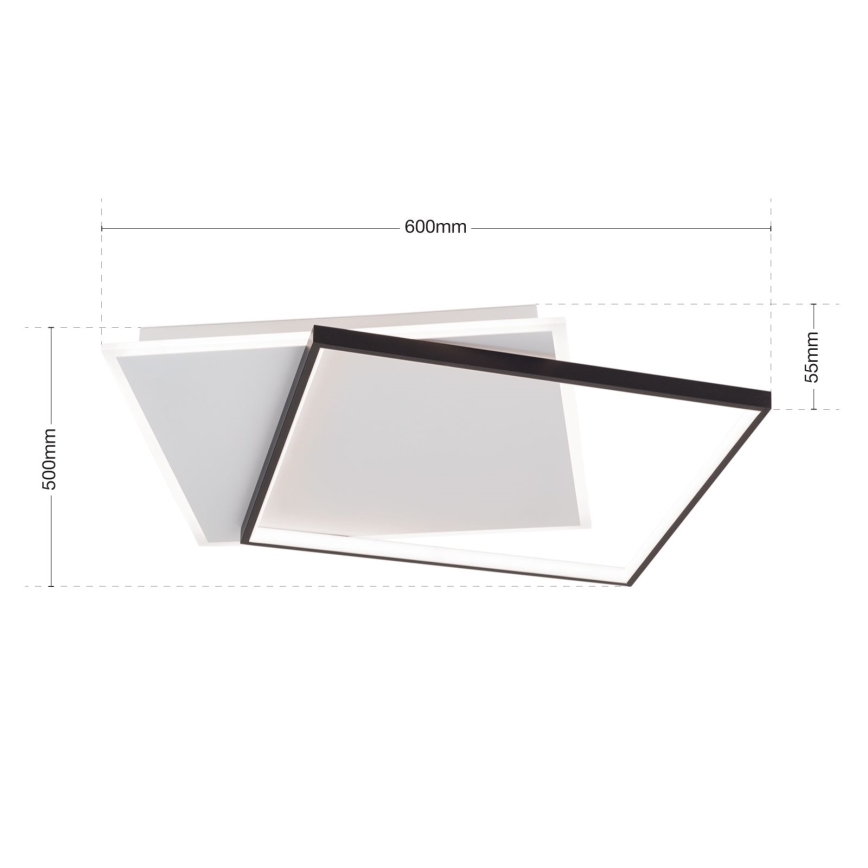 LED Prigušiva stropna svjetiljka EMANUEL LED/50W/230V bijela/crna