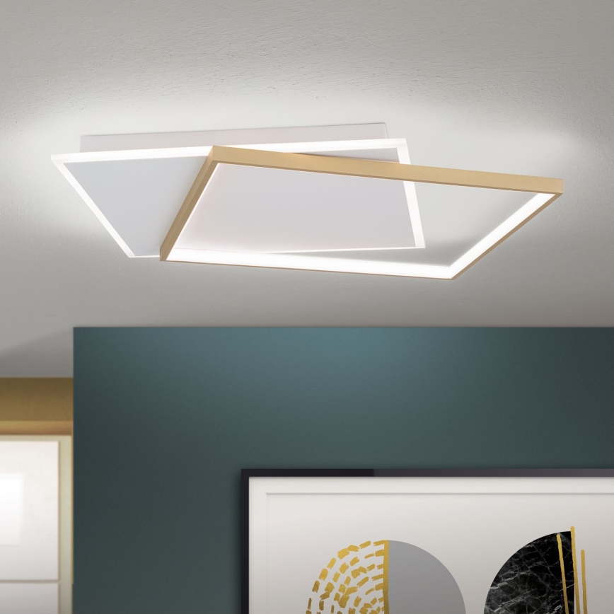 LED Prigušiva stropna svjetiljka EMANUEL LED/50W/230V bijela/zlatna