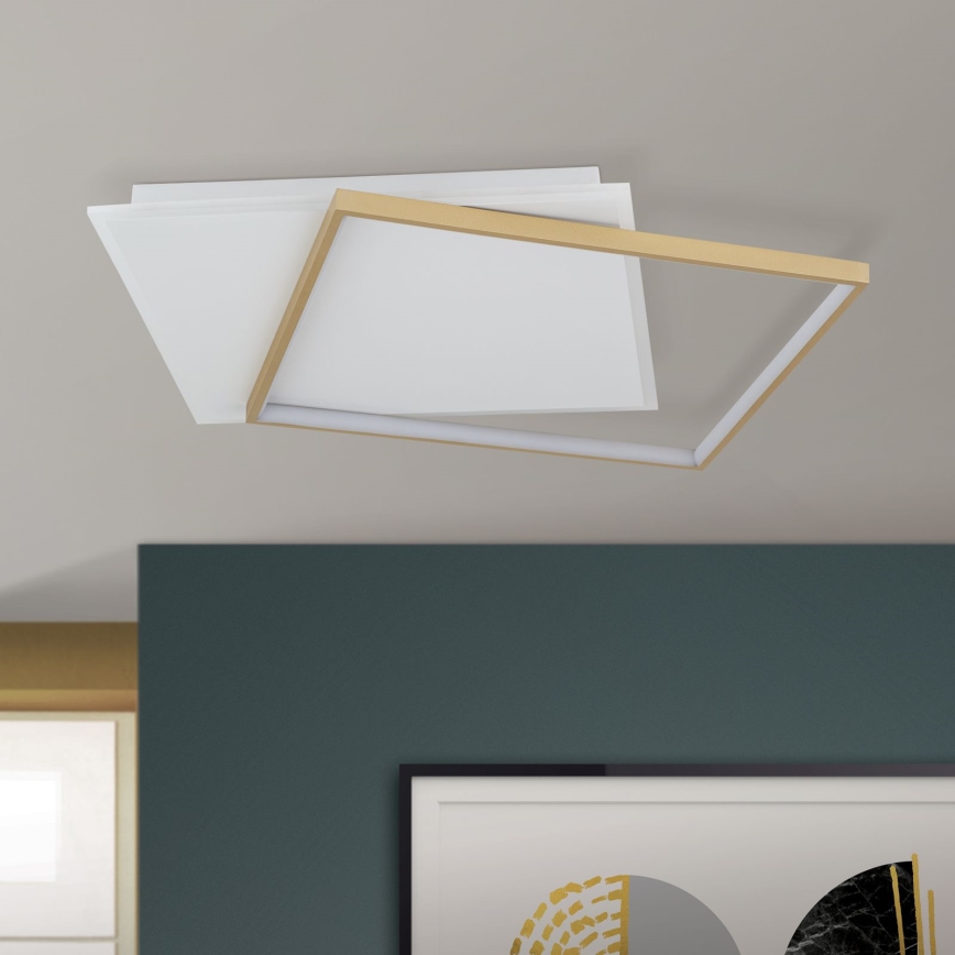 LED Prigušiva stropna svjetiljka EMANUEL LED/50W/230V bijela/zlatna