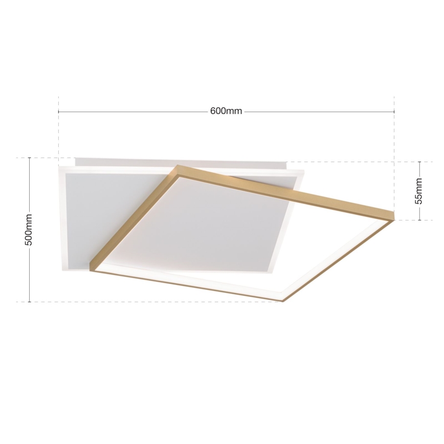 LED Prigušiva stropna svjetiljka EMANUEL LED/50W/230V bijela/zlatna