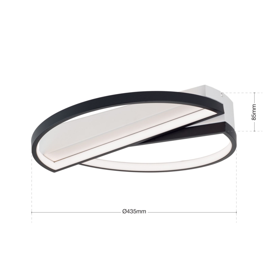 LED Prigušiva stropna svjetiljka OLGA LED/28W/230V crna/bijela