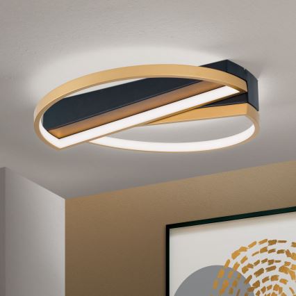 LED Prigušiva stropna svjetiljka OLGA LED/28W/230V zlatna/crna