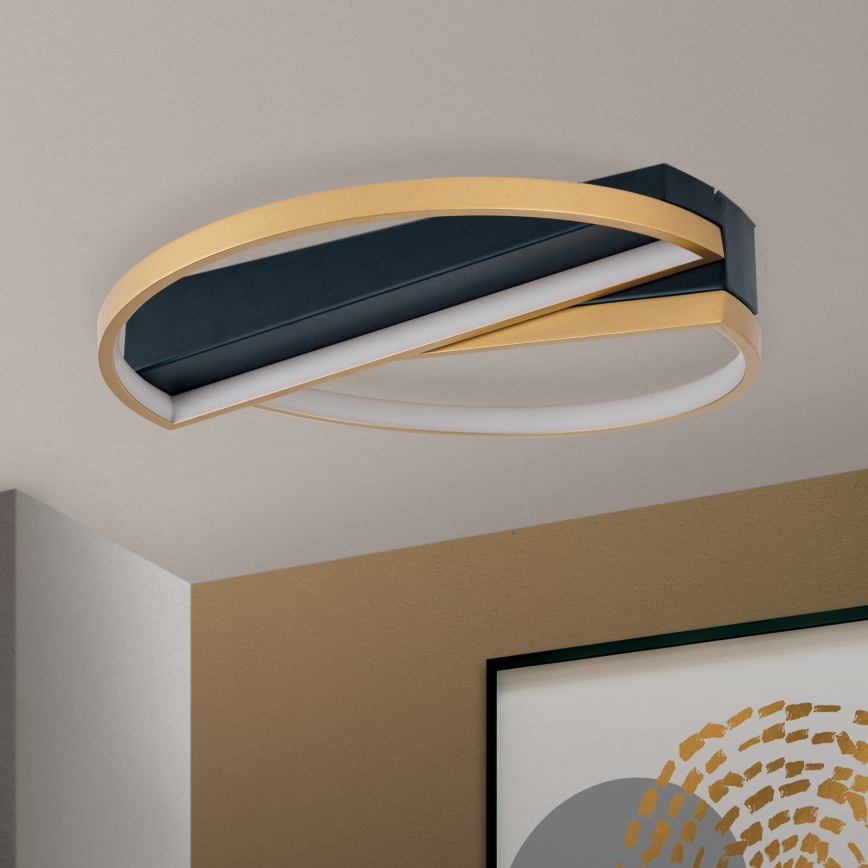 LED Prigušiva stropna svjetiljka OLGA LED/28W/230V zlatna/crna