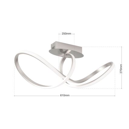 LED Prigušivi nadgradni luster CIRCUS LED/30W/230V mat krom