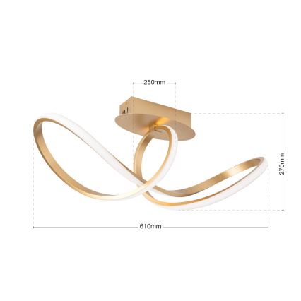 LED Prigušivi nadgradni luster CIRCUS LED/30W/230V zlatna