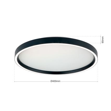 LED Prigušiva stropna svjetiljka MASCA LED/36W/230V 2700/3350/4000K pr. 40 cm crna