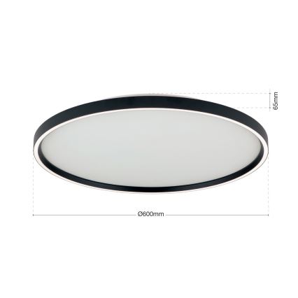 LED Prigušiva stropna svjetiljka MASCA LED/47W/230V 2700/3350/4000K pr. 60 cm crna