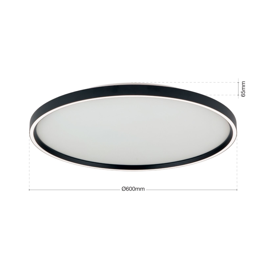 LED Prigušiva stropna svjetiljka MASCA LED/47W/230V 2700/3350/4000K pr. 60 cm crna