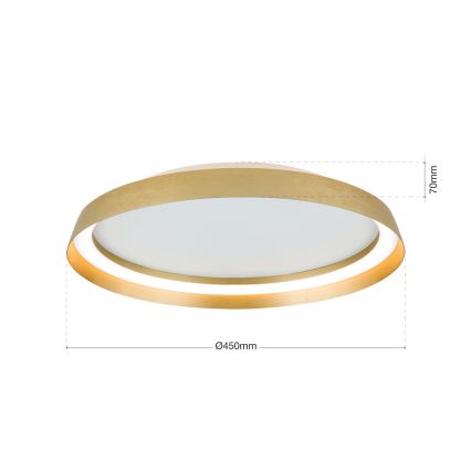LED Prigušiva stropna svjetiljka MANTA LED/38W/230V 2700/3000/4000K pr. 45 cm zlatna