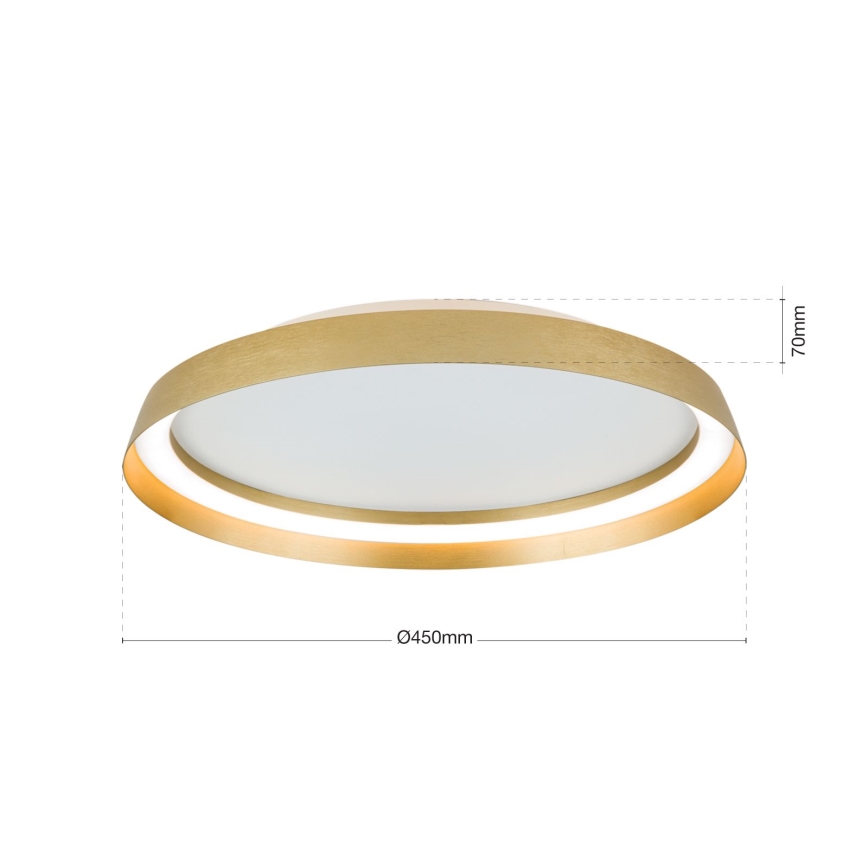 LED Prigušiva stropna svjetiljka MANTA LED/38W/230V 2700/3000/4000K pr. 45 cm zlatna