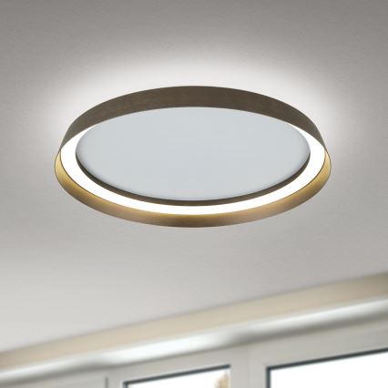 LED Prigušiva stropna svjetiljka MANTA LED/38W/230V 2700/3000/4000K pr. 45 cm smeđa