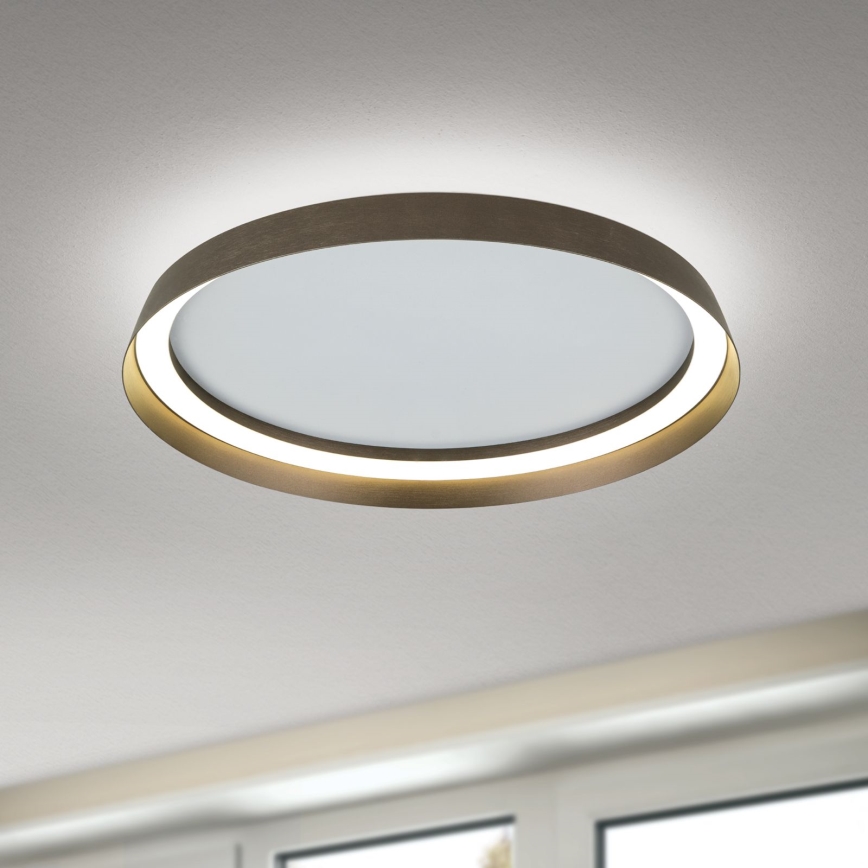 LED Prigušiva stropna svjetiljka MANTA LED/38W/230V 2700/3000/4000K pr. 45 cm smeđa