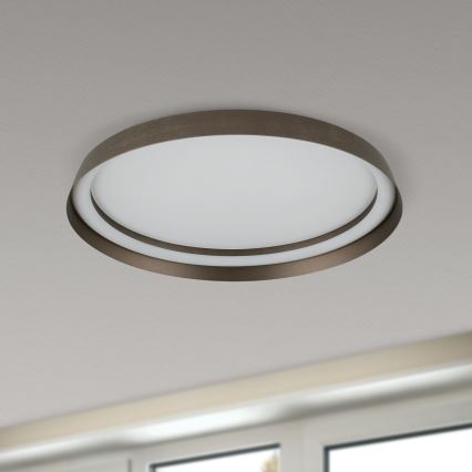 LED Prigušiva stropna svjetiljka MANTA LED/38W/230V 2700/3000/4000K pr. 45 cm smeđa