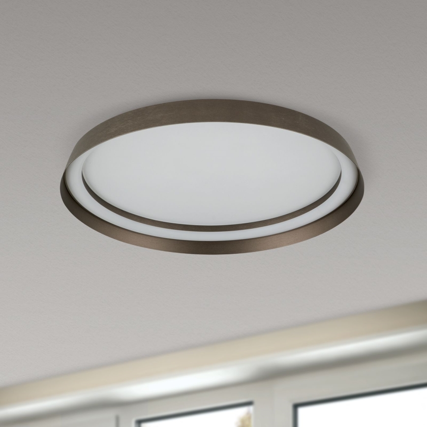 LED Prigušiva stropna svjetiljka MANTA LED/38W/230V 2700/3000/4000K pr. 45 cm smeđa