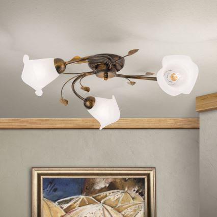 Nadgradni luster SISI 3xE14/40W/230V pr. 60 cm bronca/patina