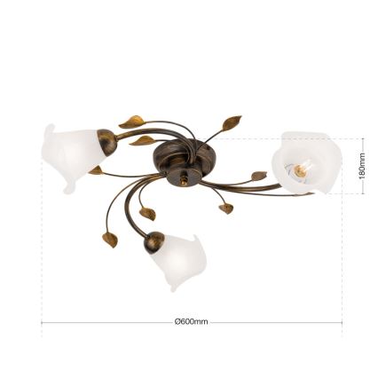 Nadgradni luster SISI 3xE14/40W/230V pr. 60 cm bronca/patina