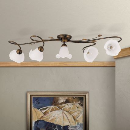 Nadgradni luster SISI 5xE14/40W/230V bronca/patina