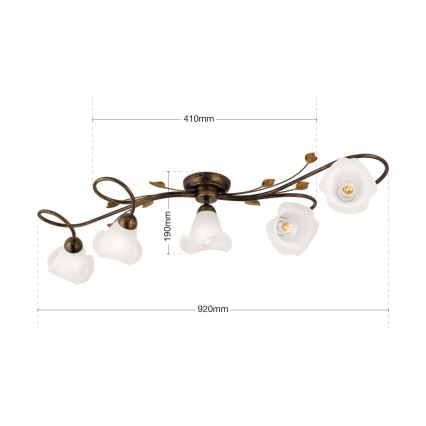 Nadgradni luster SISI 5xE14/40W/230V bronca/patina