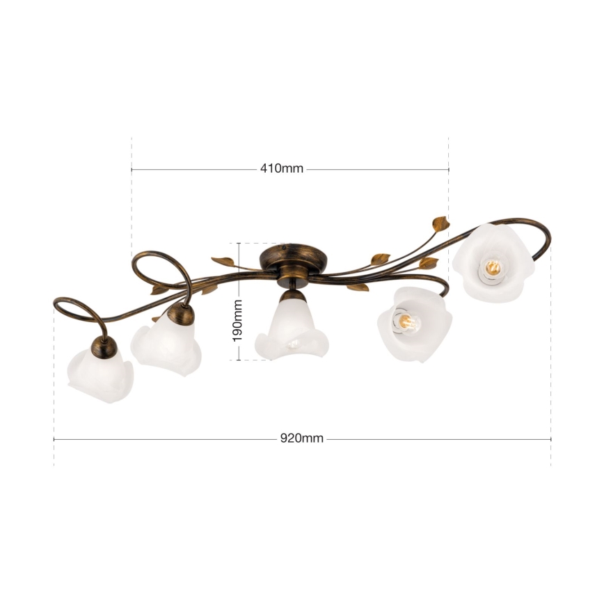 Nadgradni luster SISI 5xE14/40W/230V bronca/patina
