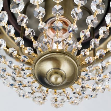 Kristalna stropna svjetiljka PLAFOND 1xE27/40W/230V pr. 26 cm bronca