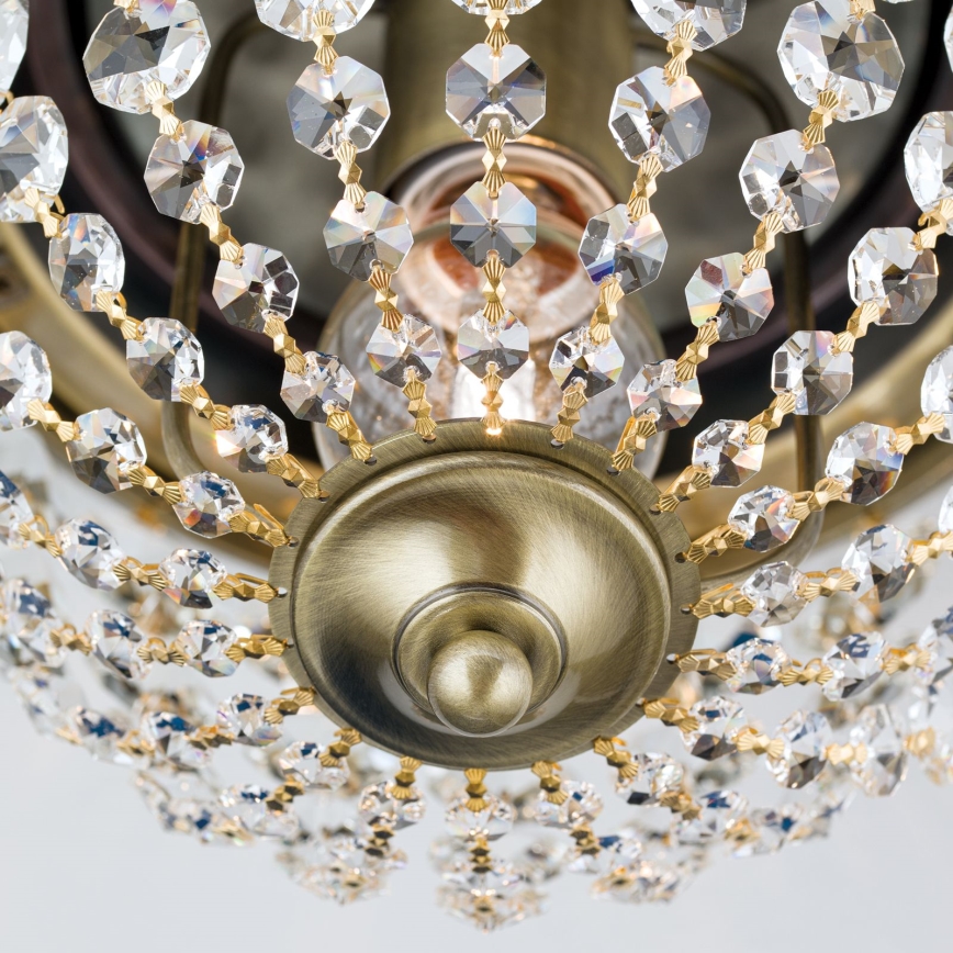 Kristalna stropna svjetiljka PLAFOND 1xE27/40W/230V pr. 26 cm bronca