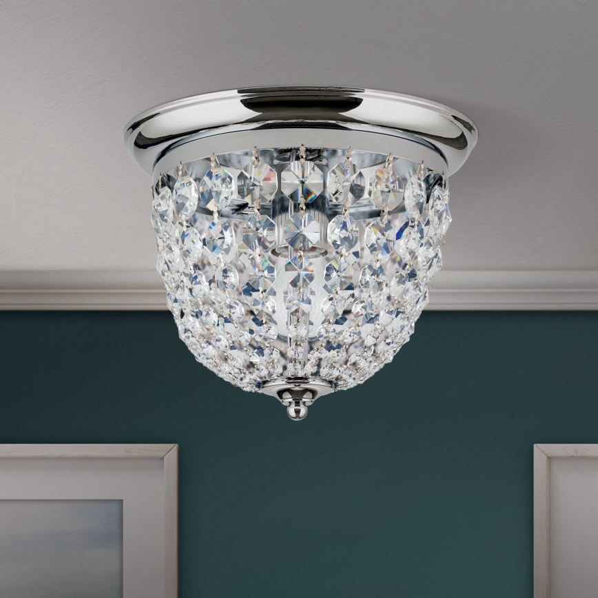 Kristalna stropna svjetiljka PLAFOND 1xE27/40W/230V pr. 26 cm sjajni krom