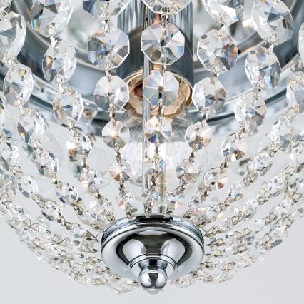 Kristalna stropna svjetiljka PLAFOND 1xE27/40W/230V pr. 26 cm sjajni krom