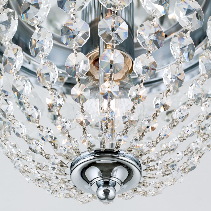 Kristalna stropna svjetiljka PLAFOND 1xE27/40W/230V pr. 26 cm sjajni krom