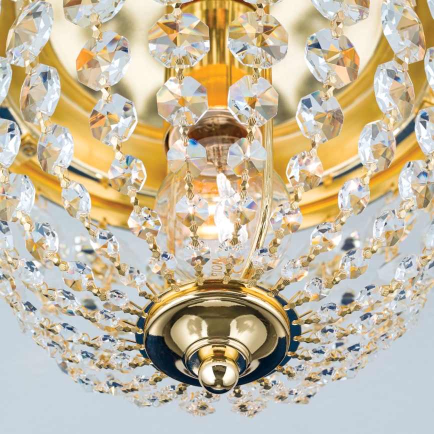 Kristalna stropna svjetiljka PLAFOND 1xE27/40W/230V pr. 26 cm zlatna