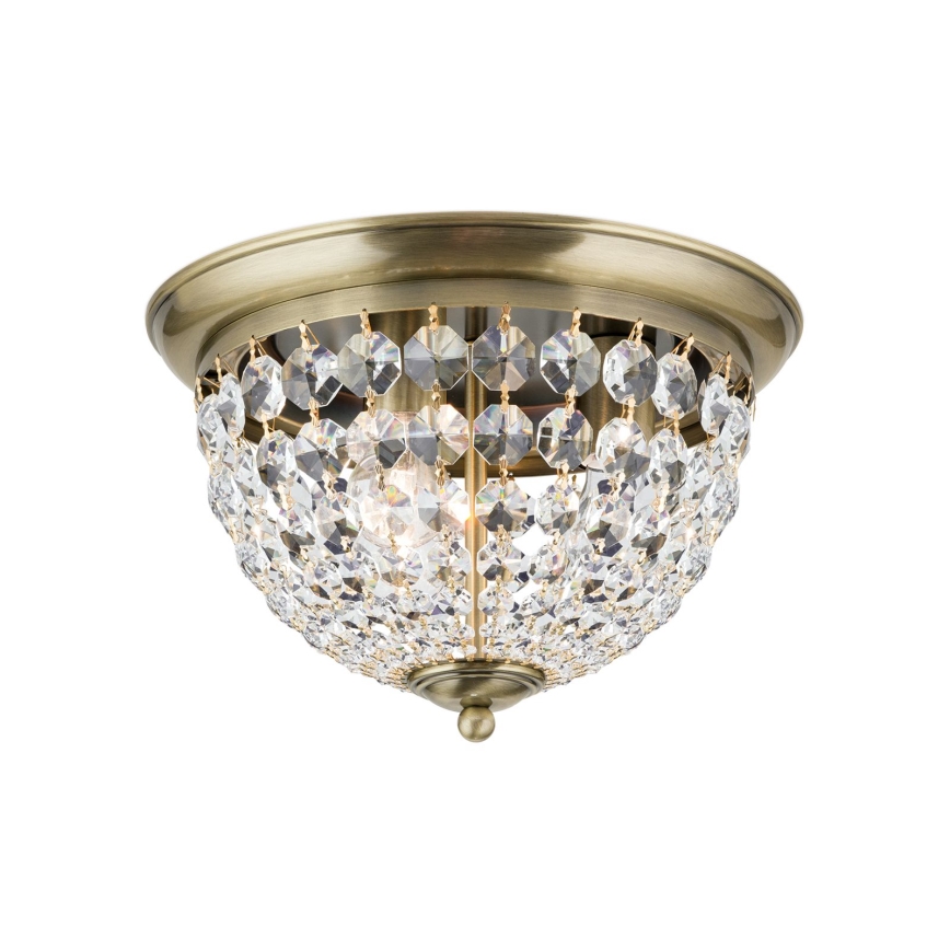 Kristalna stropna svjetiljka PLAFOND 3xE27/40W/230V pr. 35 cm bronca