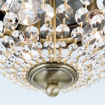 Kristalna stropna svjetiljka PLAFOND 3xE27/40W/230V pr. 35 cm bronca