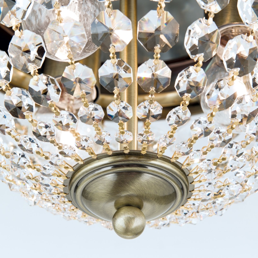 Kristalna stropna svjetiljka PLAFOND 3xE27/40W/230V pr. 35 cm bronca