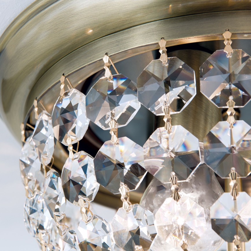 Kristalna stropna svjetiljka PLAFOND 3xE27/40W/230V pr. 35 cm bronca