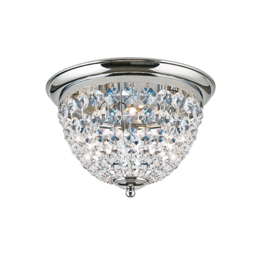 Kristalna stropna svjetiljka PLAFOND 3xE27/40W/230V pr. 35 cm sjajni krom