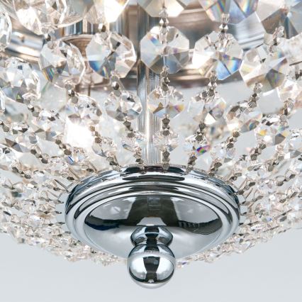 Kristalna stropna svjetiljka PLAFOND 3xE27/40W/230V pr. 35 cm sjajni krom