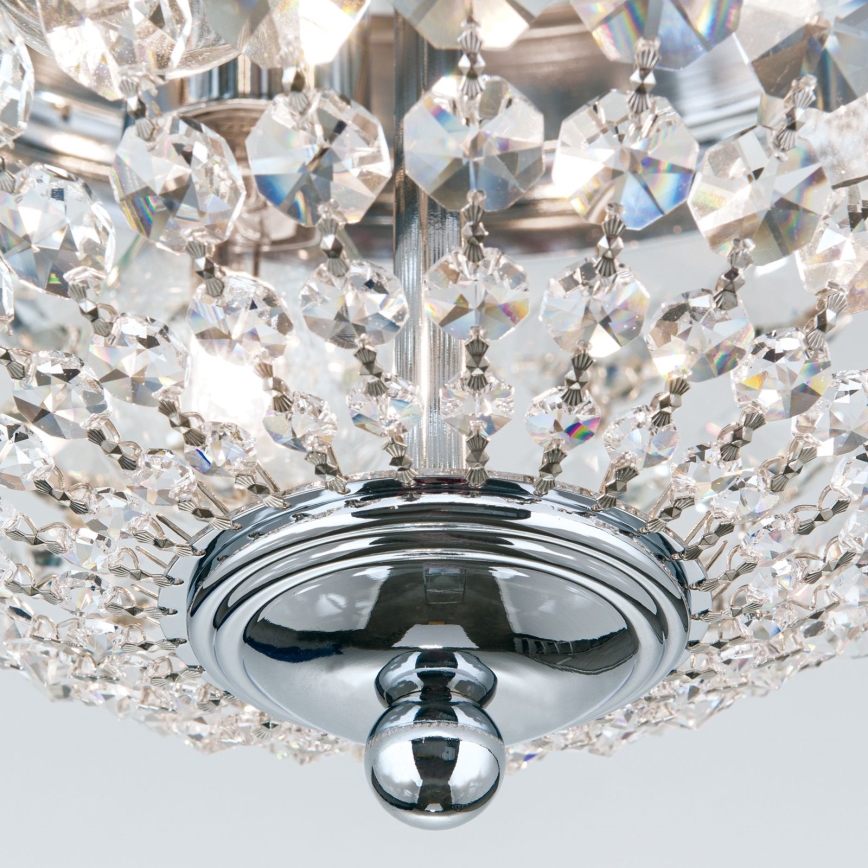 Kristalna stropna svjetiljka PLAFOND 3xE27/40W/230V pr. 35 cm sjajni krom