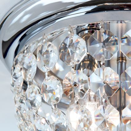 Kristalna stropna svjetiljka PLAFOND 3xE27/40W/230V pr. 35 cm sjajni krom