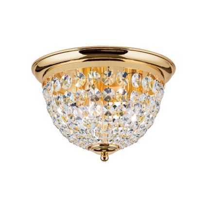 Kristalna stropna svjetiljka PLAFOND 3xE27/40W/230V pr. 35 cm zlatna
