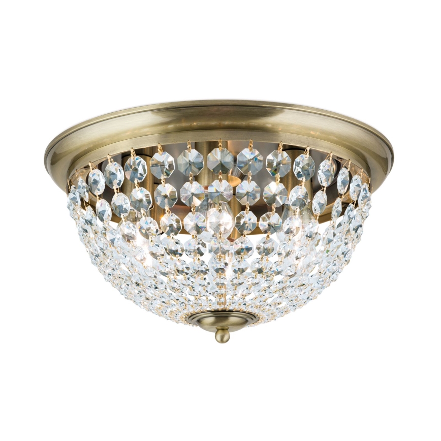Kristalna stropna svjetiljka PLAFOND 6xE27/40W/230V pr. 47 cm bronca
