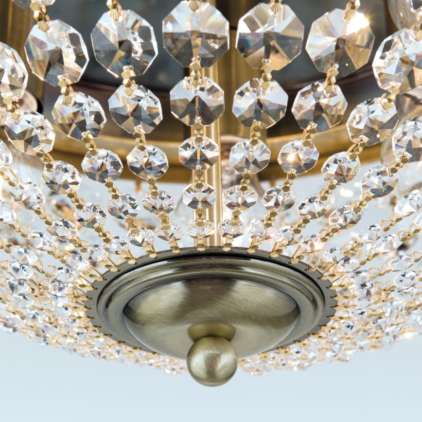 Kristalna stropna svjetiljka PLAFOND 6xE27/40W/230V pr. 47 cm bronca