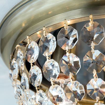 Kristalna stropna svjetiljka PLAFOND 6xE27/40W/230V pr. 47 cm bronca