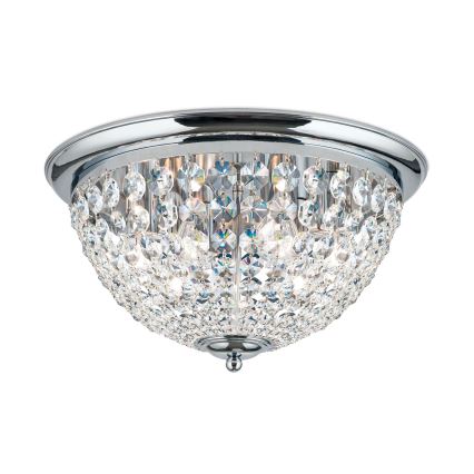 Kristalna stropna svjetiljka PLAFOND 6xE27/40W/230V pr. 47 cm sjajni krom