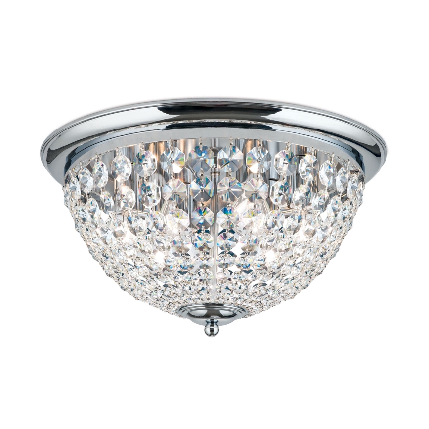 Kristalna stropna svjetiljka PLAFOND 6xE27/40W/230V pr. 47 cm sjajni krom