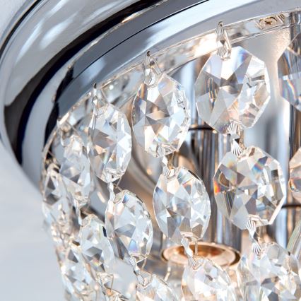 Kristalna stropna svjetiljka PLAFOND 6xE27/40W/230V pr. 47 cm sjajni krom