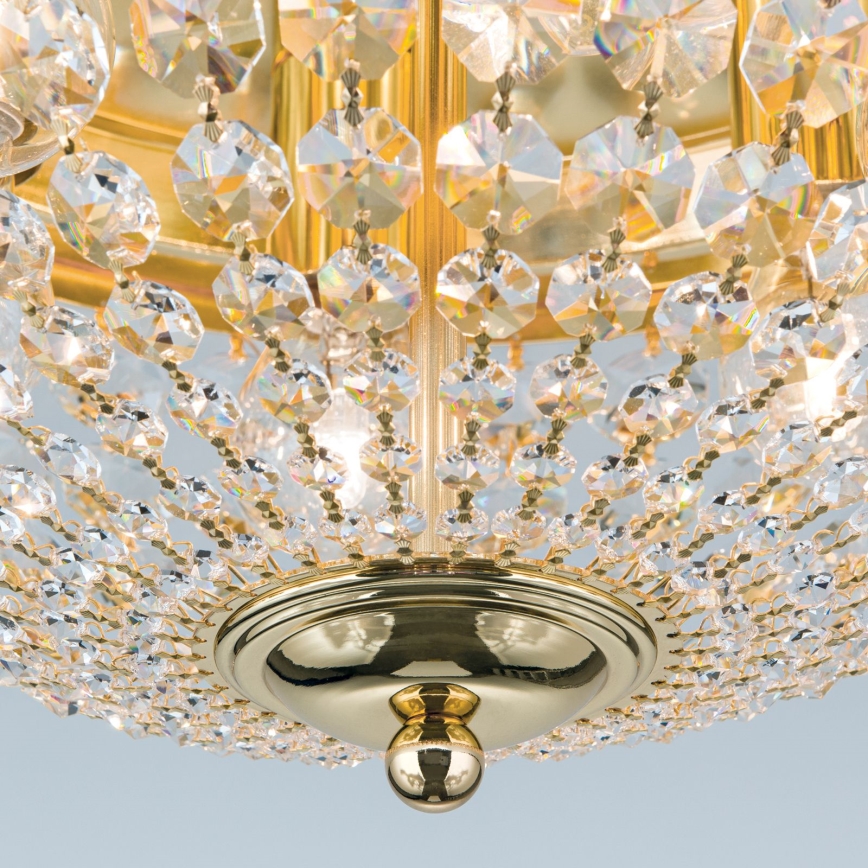 Kristalna stropna svjetiljka PLAFOND 6xE27/40W/230V pr. 47 cm zlatna