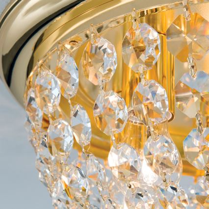 Kristalna stropna svjetiljka PLAFOND 6xE27/40W/230V pr. 47 cm zlatna