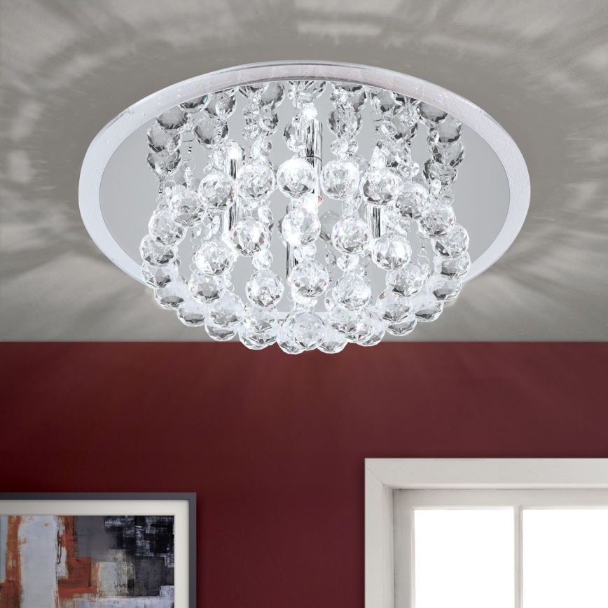 Kristalna stropna svjetiljka GLORIA 4xG9/40W/230V pr. 38 cm prozirna/sjajni krom