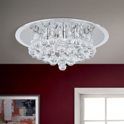 Kristalna stropna svjetiljka GLORIA 4xG9/40W/230V pr. 38 cm prozirna/sjajni krom