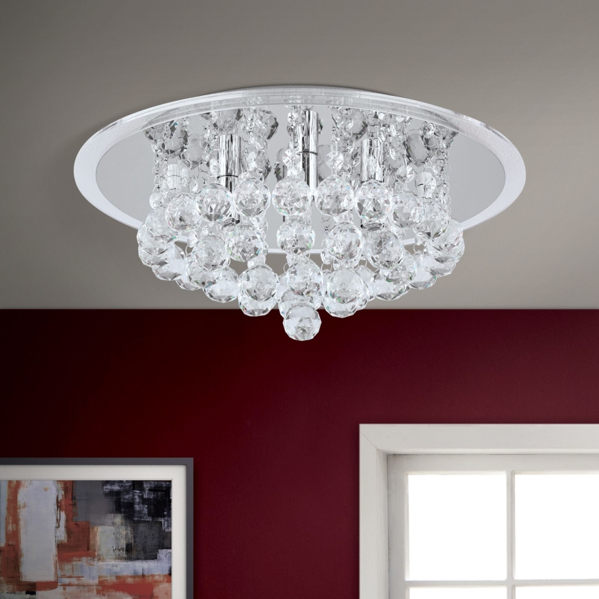 Kristalna stropna svjetiljka GLORIA 4xG9/40W/230V pr. 38 cm prozirna/sjajni krom